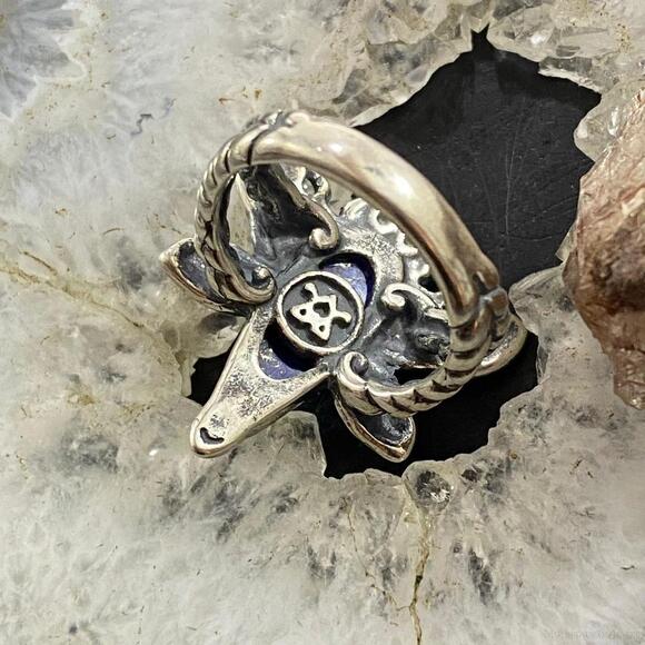 Carolyn Pollack Southwestern Style Sterling Lapis Dragonfly Ring S 9.25 & 10.25 - Picture 7 of 10